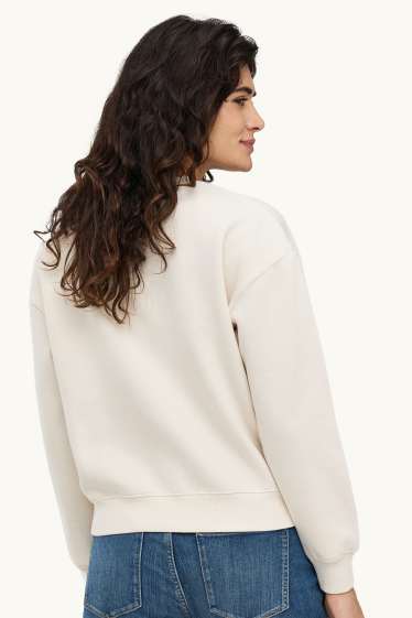 Femmes - Minnie Mouse - sweat - effet brillant - blanc crème