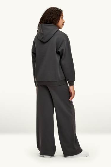 Kinderen: meisjes - SmileyWorld® - set - hoodie en joggingbroek - 2-delig - donkergrijs