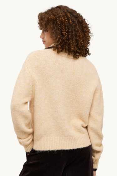 Femmes - Gilet de maille - marron / jaune