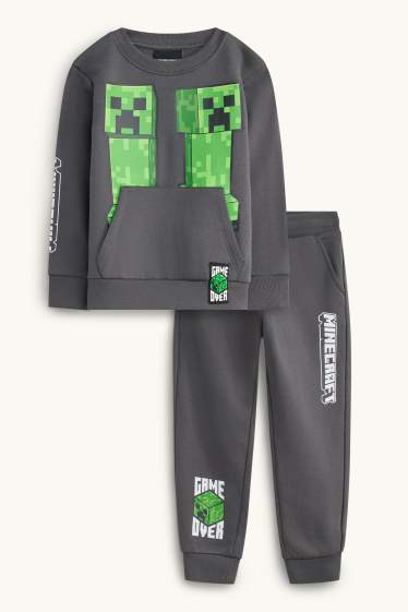 Bambini - Minecraft - set - felpa e pantaloni sportivi - 2 pezzi - antracite