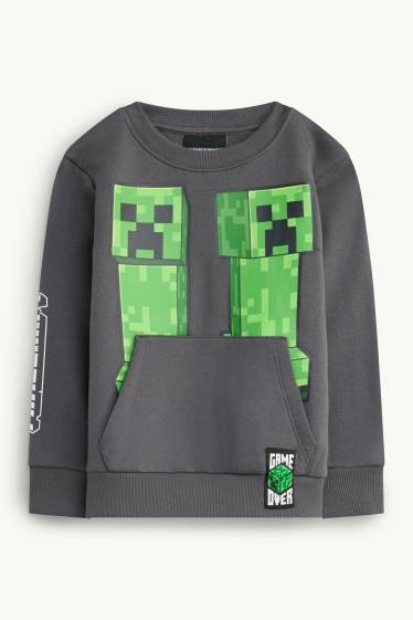 Bambini - Minecraft - set - felpa e pantaloni sportivi - 2 pezzi - antracite