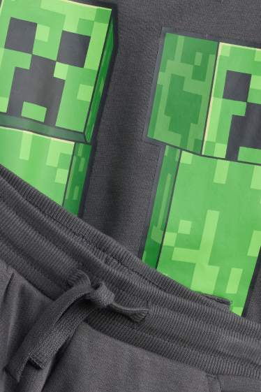 Bambini - Minecraft - set - felpa e pantaloni sportivi - 2 pezzi - antracite