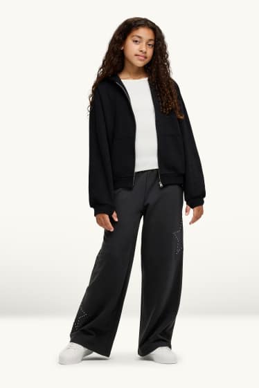 Kinderen: meisjes - Ster - joggingbroek - zwart