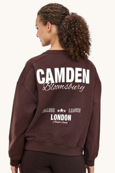 Dames - Oversized sweatshirt - donkerbruin