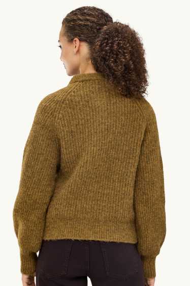 Donna - Cardigan - a coste - giallo senape