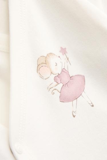 Baby Girls - Multipack of 3 - little mouse - wrapover baby bodysuit - cremewhite