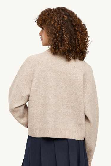 Damen - Pullover - hellbeige