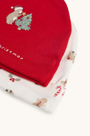 Unisex - Baby muts - rood / wit