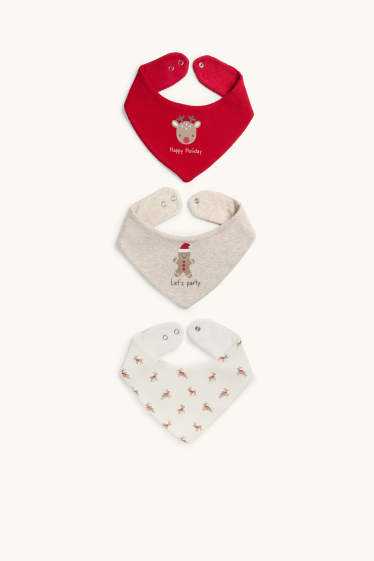 Unisex - Baby slabbetje - wit / rood