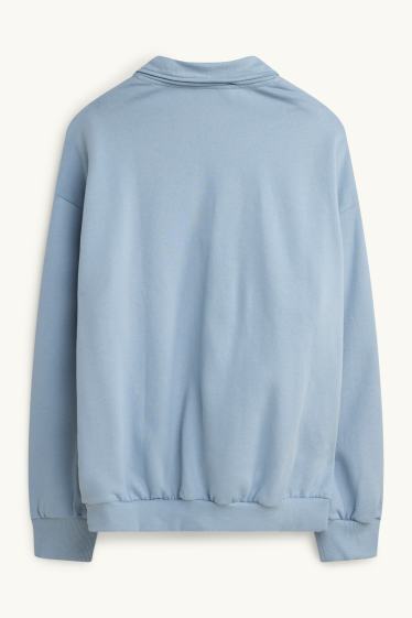 Uomo - Felpa oversize - azzurro