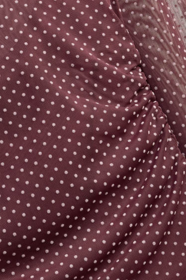 Femmes - T-shirt - bordeaux / blanc