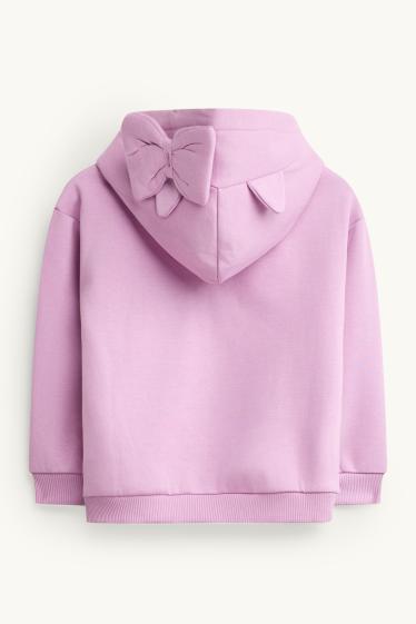 Děti - dívky - Hello Kitty - mikina s kapucí - s lesklou aplikací - fialová