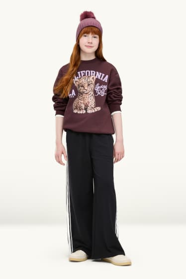 Enfants filles - Pantalon de jogging - noir / blanc