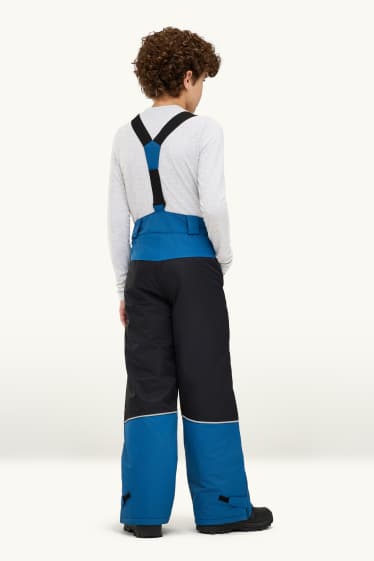 Bambini - Pantaloni da sci - impermeabili - blu / nero