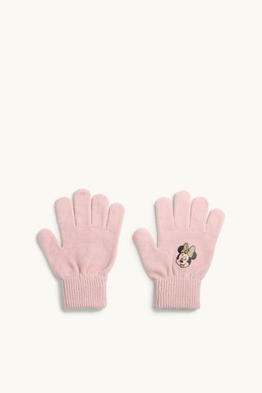 Children Girls - Minnie Mouse - gloves - shiny - pale pink