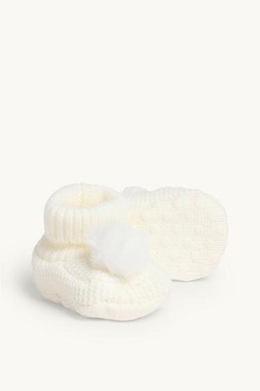 Unisex - Botoșei bebeluși - alb-crem