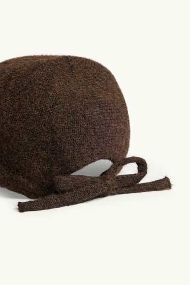 Women - Knitted cap - brown-melange