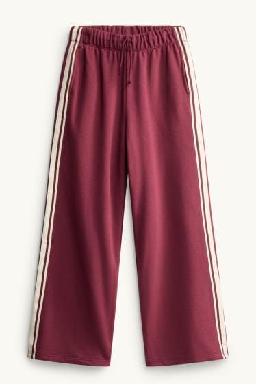 Bambine - Pantaloni sportivi - bordeaux / bianco
