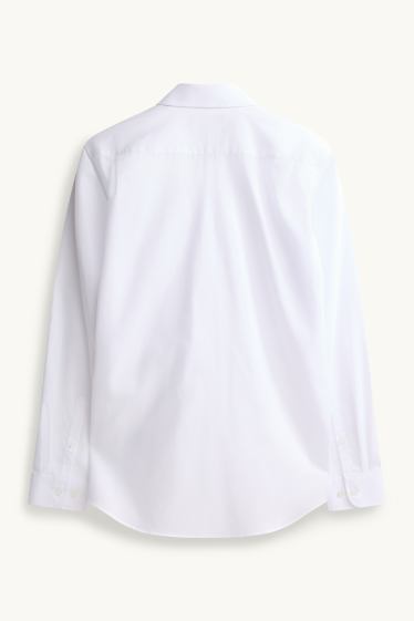 Hommes - Chemise de bureau - regular fit - col kent - facile à repasser - blanc