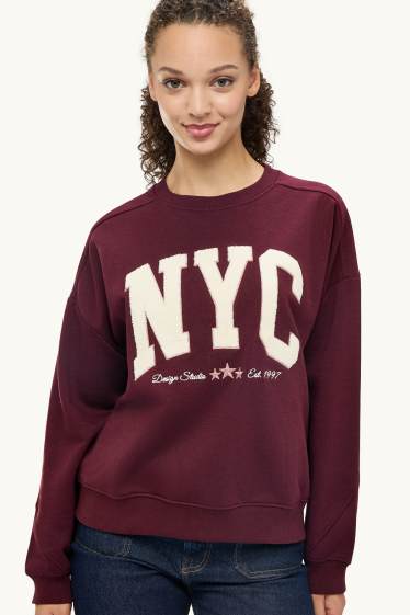 Damen - Oversized-Sweatshirt - bordeaux