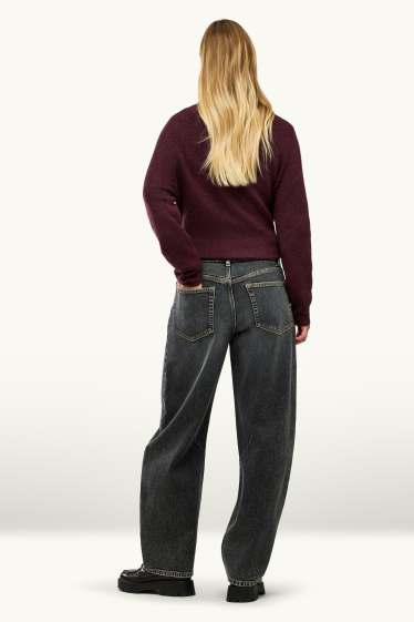 Damen - Barrel Jeans - Mid Waist - dunkeljeansgrau