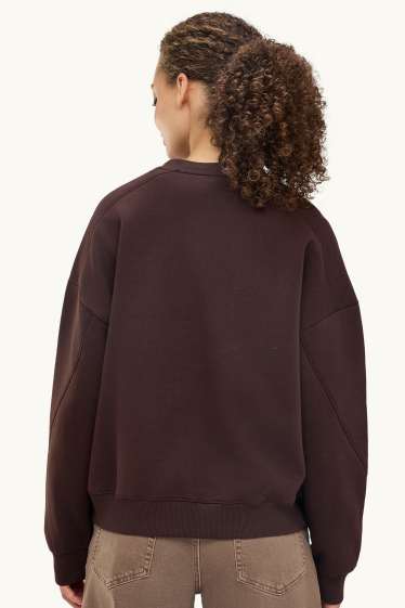 Femmes - Sweat Oversize - marron foncé
