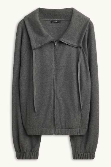 Women - Zipped hoodie - dark gray