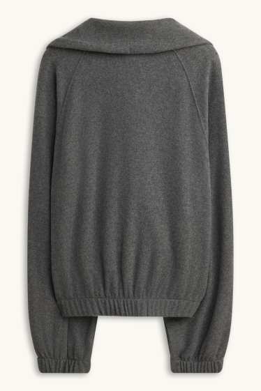 Women - Zipped hoodie - dark gray