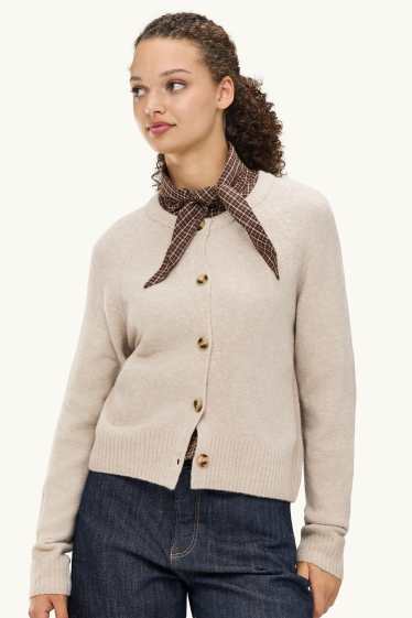 Damen - Strickjacke - hellbeige