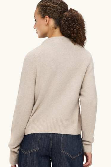 Damen - Strickjacke - hellbeige