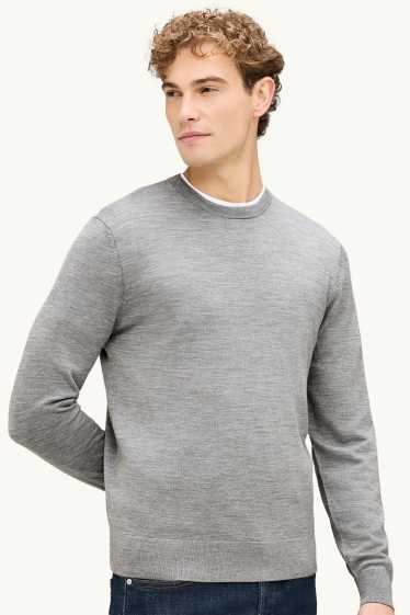 Men - Merino jumper - gray-melange