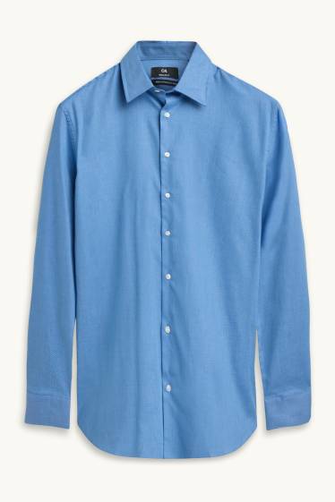 Heren - Business-overhemd - regular fit - kent - gemakkelijk te strijken - blauw