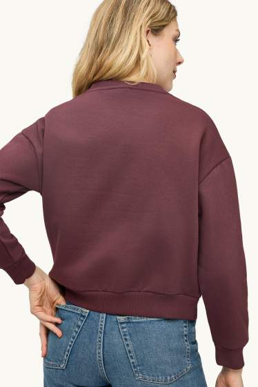 Dames - Sweatshirt - glanseffect - Claude Monet - bordeaux