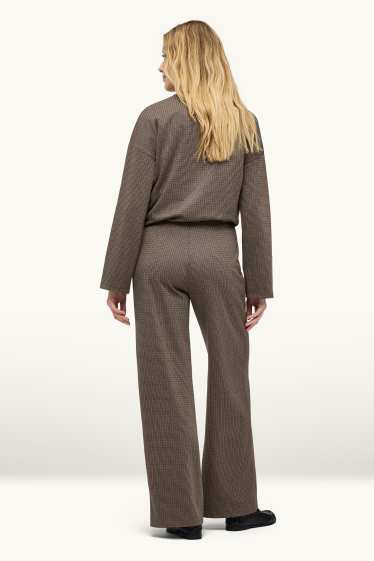 Damen - Jogginghose - gemustert - taupe