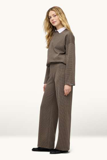 Damen - Jogginghose - gemustert - taupe