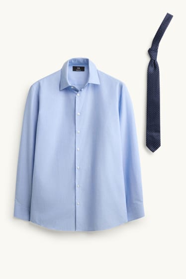 Home - Conjunt - brusa formal i corbata - 2 peces - blau clar