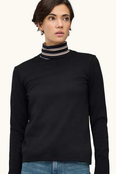 Damen - Langarmshirt - Regular Fit - schwarz