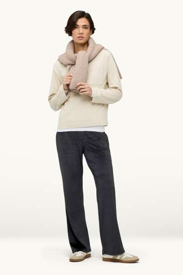 Dona - Pantalons de xandall de vellut - gris fosc