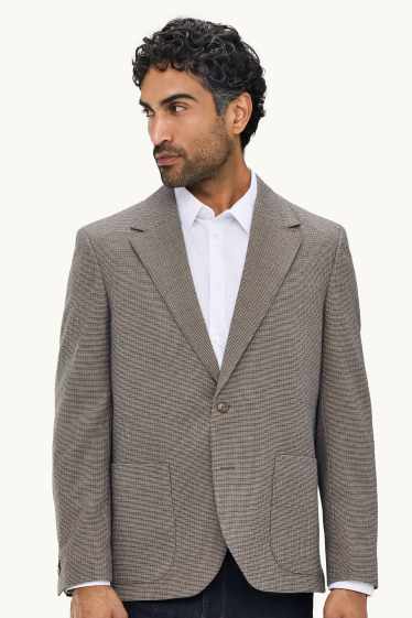 Home - Americana combinable - regular fit - de quadres - gris marronós