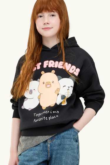 Enfants filles - CapyFun - sweat à capuche - noir