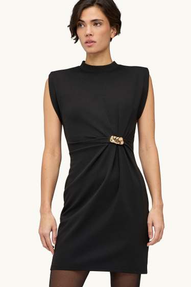 Dona - Vestit bodycon - negre/daurat