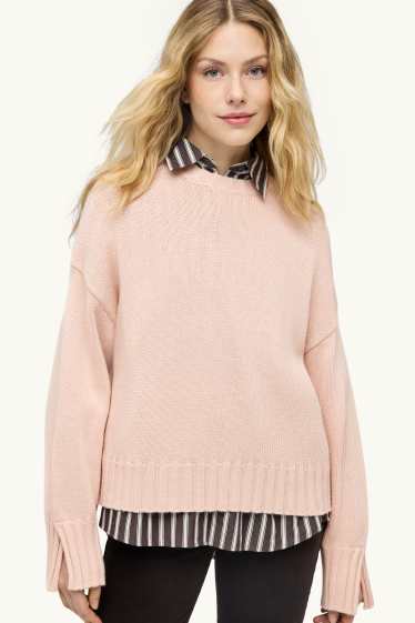 Femmes - Pull en cachemire mélangé - rose tendre
