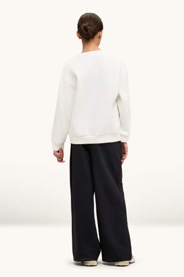 Enfants filles - KPop Demon Hunters - ensemble - sweat et pantalon de jogging - 2 pièces - blanc crème