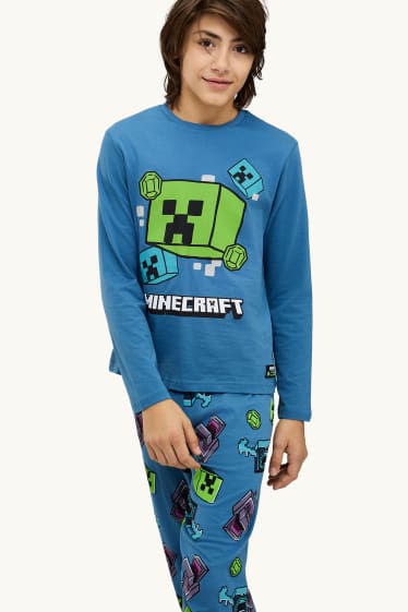 Kinder Jungen - Minecraft - Pyjama - 2 teilig - blau