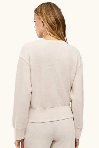 Damen - Pullover - gerippt - hellbeige