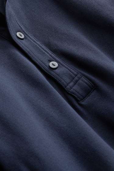 Bărbați - Tricou henley - regular fit - albastru închis
