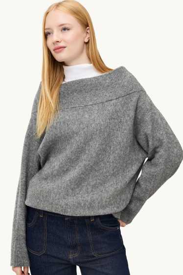 Damen - Pullover - grau-melange
