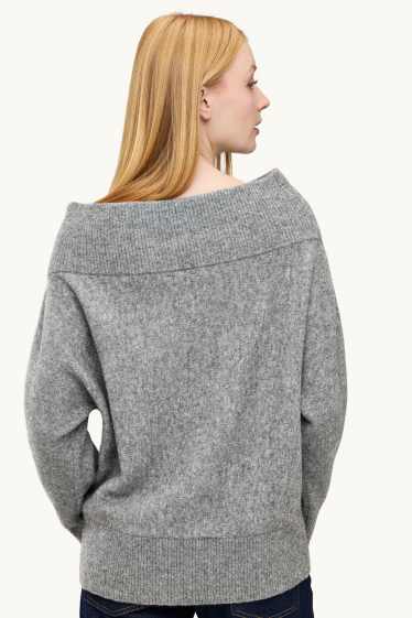 Damen - Pullover - grau-melange