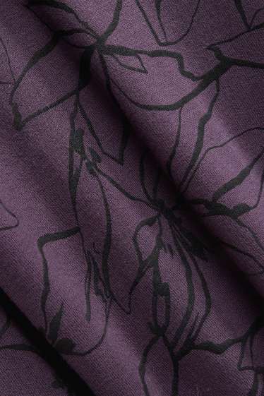 Damen - Pullover - gemustert - violett-melange