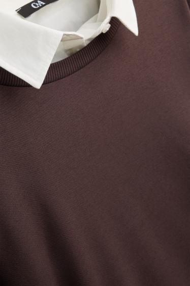 Femmes - Sweat - look 2-en-1 - marron